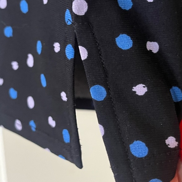 Roz & Ali Navy Polka Dot Women's Blouse Size Large - Picture 3 of 16
